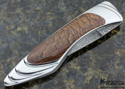 Charles Bennica Custom Knife 2008 Biggs Jasper Interframe & Damascus Bennica Lock - Image 3