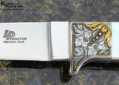 Lloyd Pendleton Custom Knife Engraved by Julie Warenski Mother of Pearl Shell Whittler - Image 2