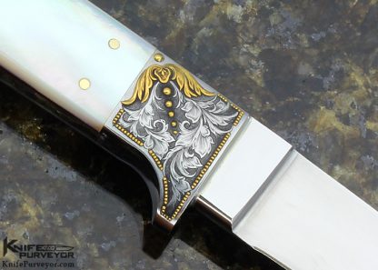 Lloyd Pendleton Custom Knife Engraved by Julie Warenski Mother of Pearl Shell Whittler - Image 4