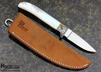 Lloyd Pendleton Custom Knife Engraved by Julie Warenski Mother of Pearl Shell Whittler - Image 3