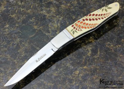 Shun Fujikawa Custom Knife "Floral Elegance" Makie (Japanese Lacquer) Mammoth Mid Lock Folder