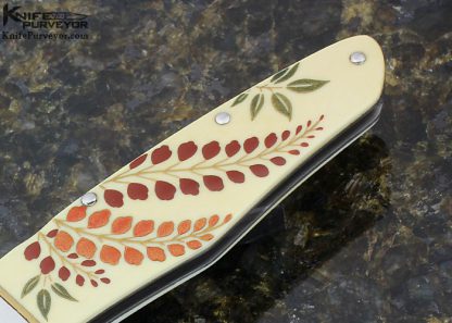 Shun Fujikawa Custom Knife "Floral Elegance" Makie (Japanese Lacquer) Mammoth Mid Lock Folder - Image 3