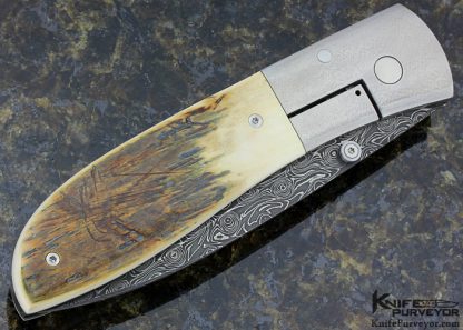 Kit Carson Custom Knife Large Model 4 Damascus Frame Lock - Image 4