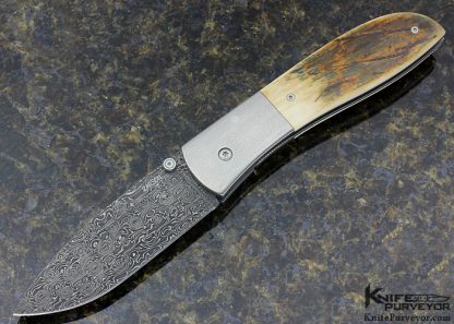 Kit Carson Custom Knife Large Model 4 Damascus Frame Lock