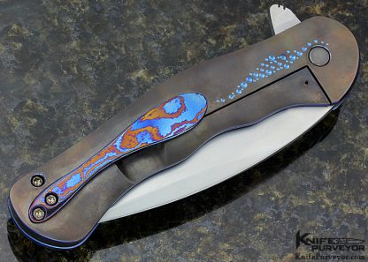 Matt Cucchiara Custom Knife Fizz with Stippled and Textured Titanium Frame Lock Flipper - Image 4