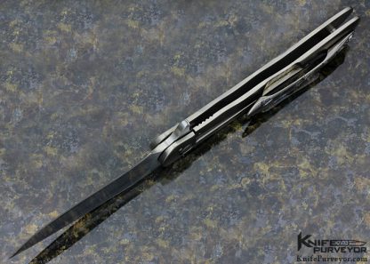 Matt Cucchiara Custom Knife "Skull" Engraved & Anodized Titanium Frame Lock Flipper - Image 6