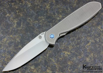 Michael Raymond Custom Knife Ripple Scale Estrella Frame Lock with Timascus Clip and Pivot