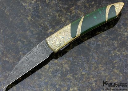 Scott Sawby Custom Knife Jade & Mokume Skimmer Selflock