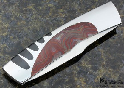 Scott Sawby Custom Knife Agate and Black Edwards Jade Self Lock "Killdeer" - Image 3