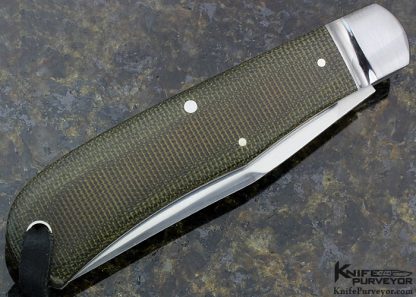 David Taber Custom Knife Green Micarta Back Pocket Slipjoint - Image 4