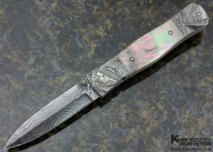 Steven Hill Custom Knife Black Lip Pearl Linerlock Dagger