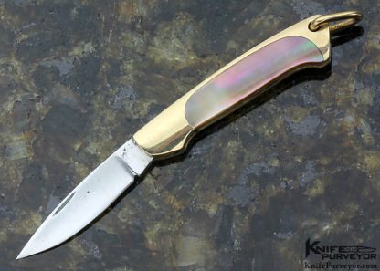 Joe Kious Custom Knife Blacklip Pearl Miniature Slip Joint