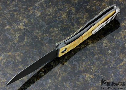 Chris Reeve Mnandi With Box Elder Burl & Raindrop Damascus Frame Lock - Image 6