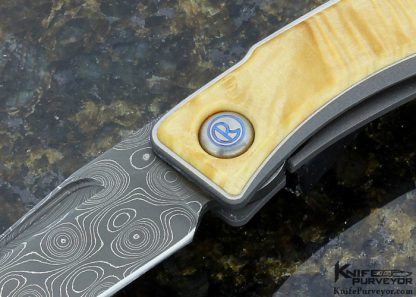 Chris Reeve Mnandi With Box Elder Burl & Raindrop Damascus Frame Lock - Image 2