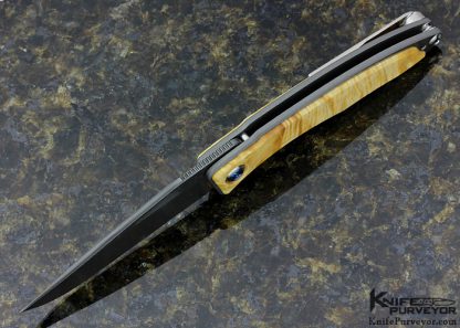 Chris Reeve Mnandi With Box Elder Burl & Raindrop Damascus Frame Lock - Image 5