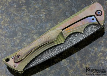 Neil Blackwood Custom Knife Damascus Blade & Titanium "Henchman" Flipper Framelock - Image 4