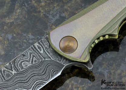 Neil Blackwood Custom Knife Damascus Blade & Titanium "Henchman" Flipper Framelock - Image 2