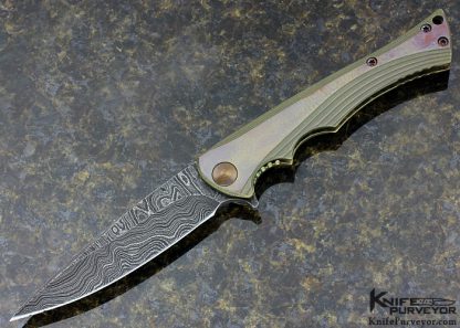 Neil Blackwood Custom Knife Damascus Blade & Titanium "Henchman" Flipper Framelock