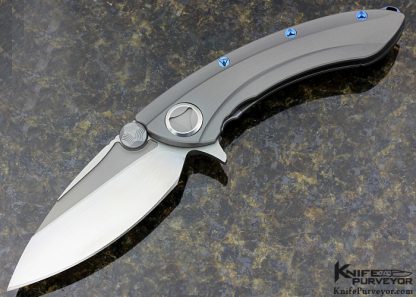 Marfione Custom Knife Whale Shark Flipper with Titanium Screws, Satin Finish with Original Maxpedition Case and Box