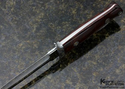 Bob Loveless Custom Knife Dan Wilkerson Engraved Ironwood Symmetrical Dagger with Signed Sheath - Image 8