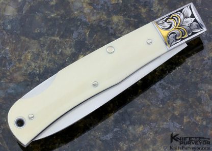 Jess Horn Custom Knife Lockback Engraved By Julie Warenski - Image 4