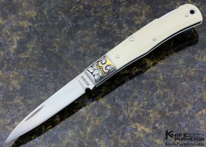 Jess Horn Custom Knife Lockback Engraved By Julie Warenski