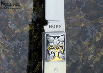 Jess Horn Custom Knife Lockback Engraved By Julie Warenski - Image 2