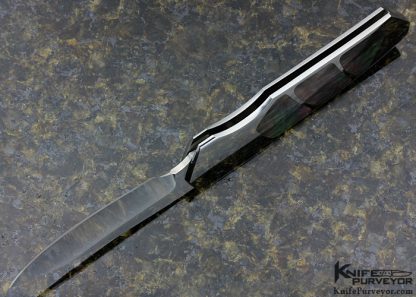 Scott Sawby Custom Knife Trogon Buttonlock With Tahitian Blacklip Pearl Inlays - Image 5