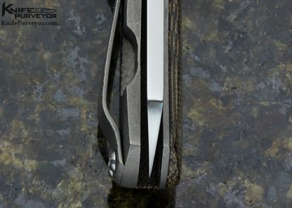 Brad Southard Custom Knife "Tozer" Hammered Titanium and Canvas Micarta - Image 7