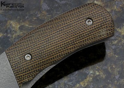 Brad Southard Custom Knife "Tozer" Hammered Titanium and Canvas Micarta - Image 3