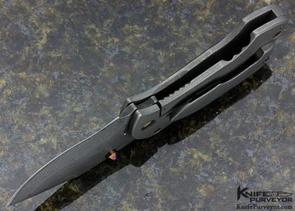 Neil Blackwood Custom Knife  "Pimp Squeak" Lightning Strike Carbon Inlaid in Titanium Frame Lock - Image 6