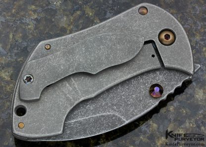 Neil Blackwood Custom Knife  "Pimp Squeak" Lightning Strike Carbon Inlaid in Titanium Frame Lock - Image 4