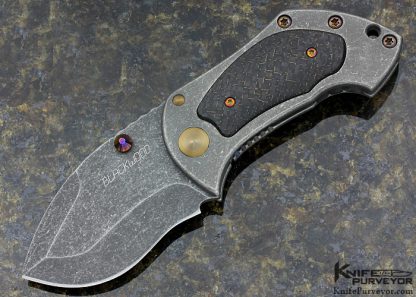 Neil Blackwood Custom Knife  "Pimp Squeak" Lightning Strike Carbon Inlaid in Titanium Frame Lock