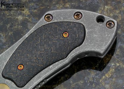 Neil Blackwood Custom Knife  "Pimp Squeak" Lightning Strike Carbon Inlaid in Titanium Frame Lock - Image 3