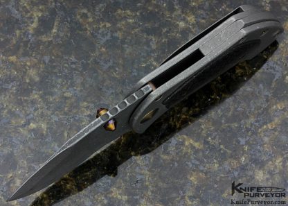 Neil Blackwood Custom Knife  "Pimp Squeak" Lightning Strike Carbon Inlaid in Titanium Frame Lock - Image 5