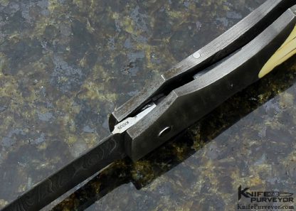 Joe Kious Custom Knife Auto Damascus Front Lock - Image 6