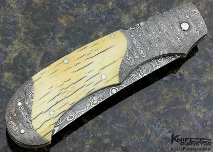 Joe Kious Custom Knife Auto Damascus Front Lock - Image 3