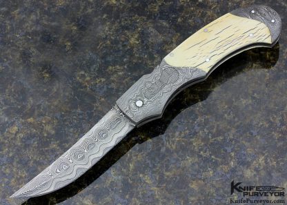 Joe Kious Custom Knife Auto Damascus Front Lock