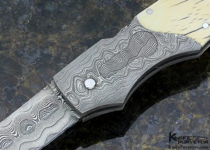 Joe Kious Custom Knife Auto Damascus Front Lock - Image 2