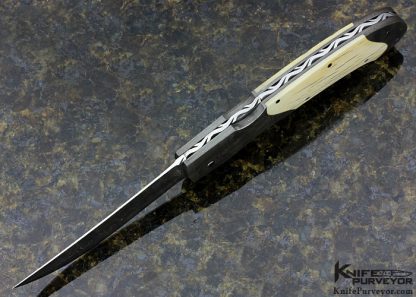 Joe Kious Custom Knife Auto Damascus Front Lock - Image 4