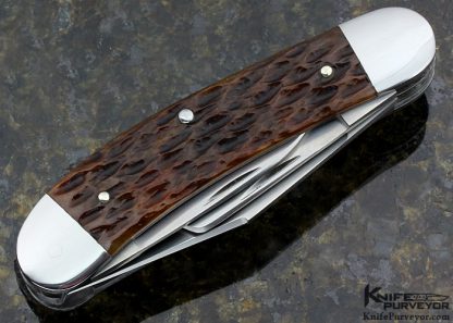 Joel Chamblin Custom Knife 5 Blade Jigged Bone Sowbelly Slipjoint - Image 4