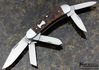 Joel Chamblin Custom Knife 5 Blade Jigged Bone Sowbelly Slipjoint