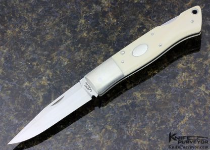 Jess Horn Custom Knife with Escutcheon Lockback