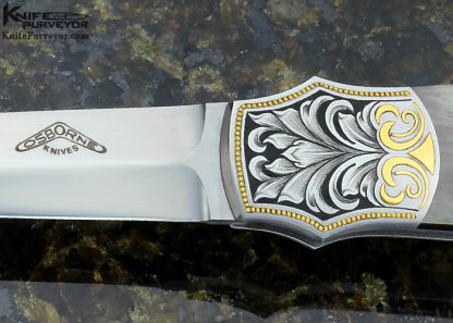 Warren Osborne Custom Knife Black Lip Tahitian Pearl Lockback Dagger Engraved By Julie Warenski - Image 2