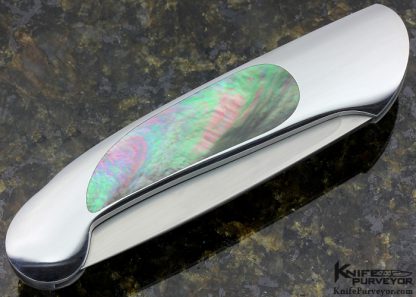 Steve Hoel Custom Knife Black Lip Tahitian Pearl Shell Inlay "Sheffield" Lockback - Image 3