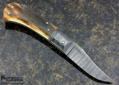 Tim Hancock Custom Knife Sole Authorship Damascus Lockback - Image 4