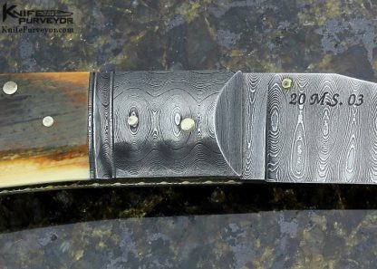 Tim Hancock Custom Knife Sole Authorship Damascus Lockback - Image 5