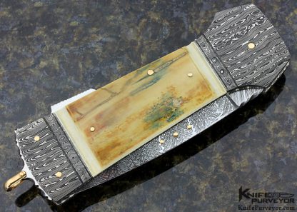 Kaj Embretsen Custom Knife Sole Authorship Mosaic Damascus Lockback Dagger - Image 3