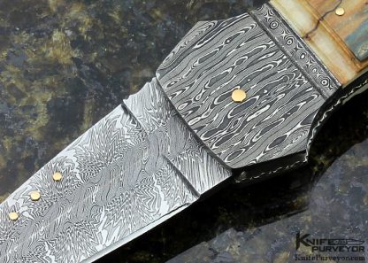 Kaj Embretsen Custom Knife Sole Authorship Mosaic Damascus Lockback Dagger - Image 2