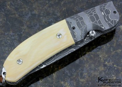 Mike "Whiskers" Allen Custom Knife "Left Handed" Damascus  Assisted Opening Lockback - Image 4